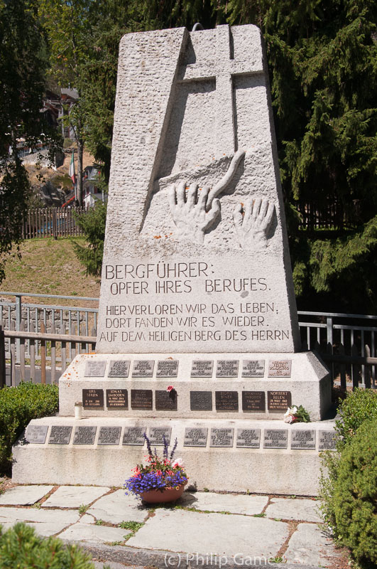 Memorial to deceased alpine guides in Zermatt