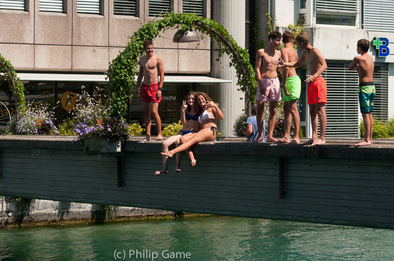 Ready to plunge into the Aare at Thun
