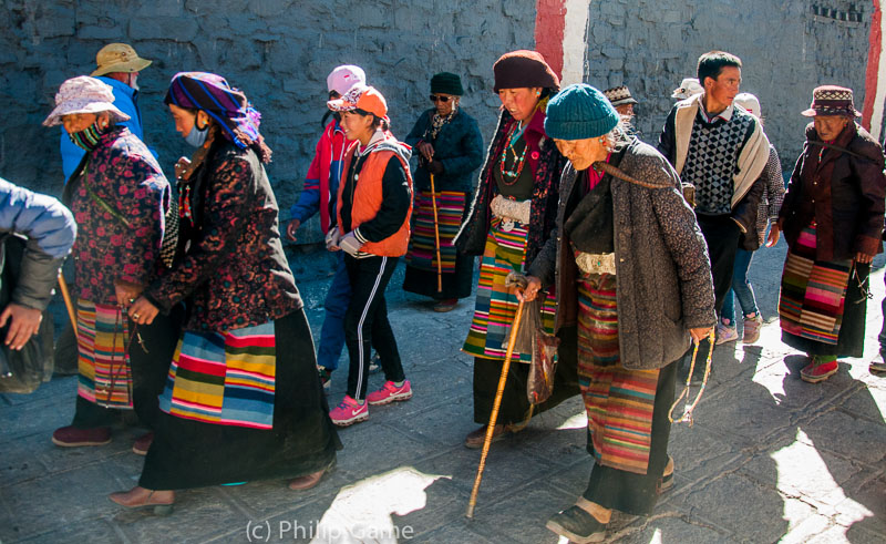 Pilgrims head for the venerable Sakya Monastery, founded 1073 AD, in western Tibet