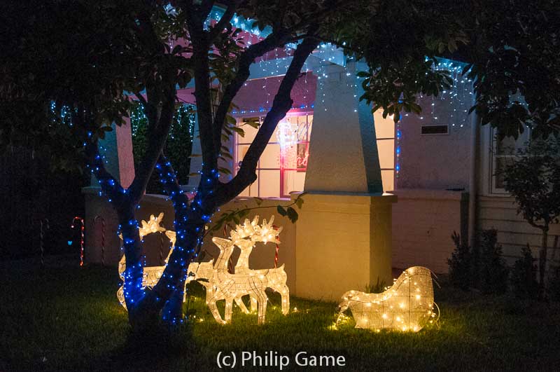 Festive lights in suburban streets