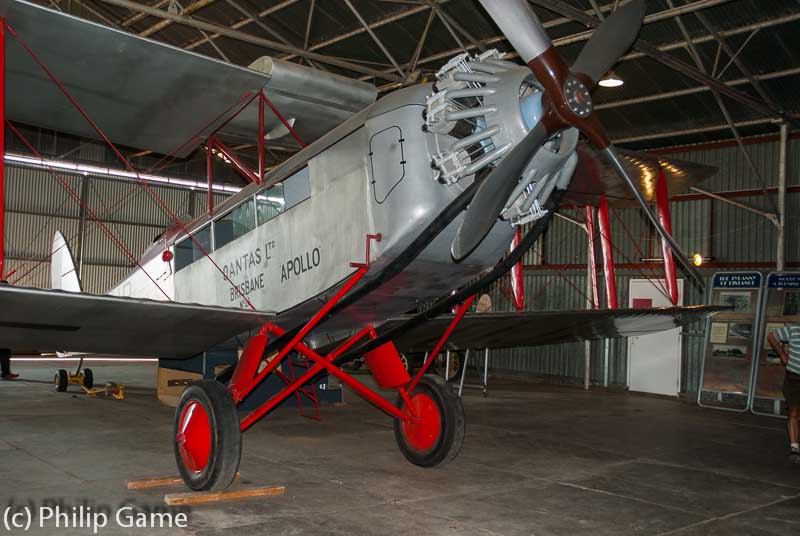Replica of a De Havilland DH61 biplane operated by Qantas in the 1930s