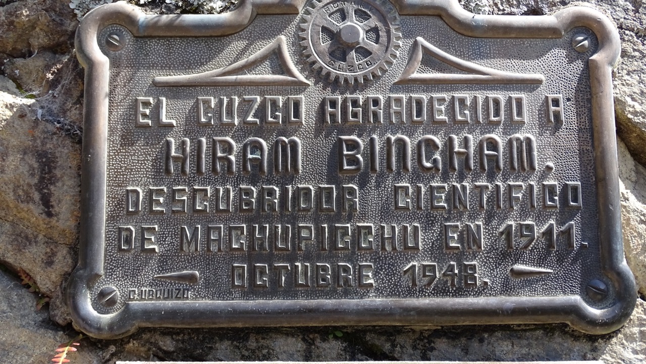 Hiram Bingham plaque