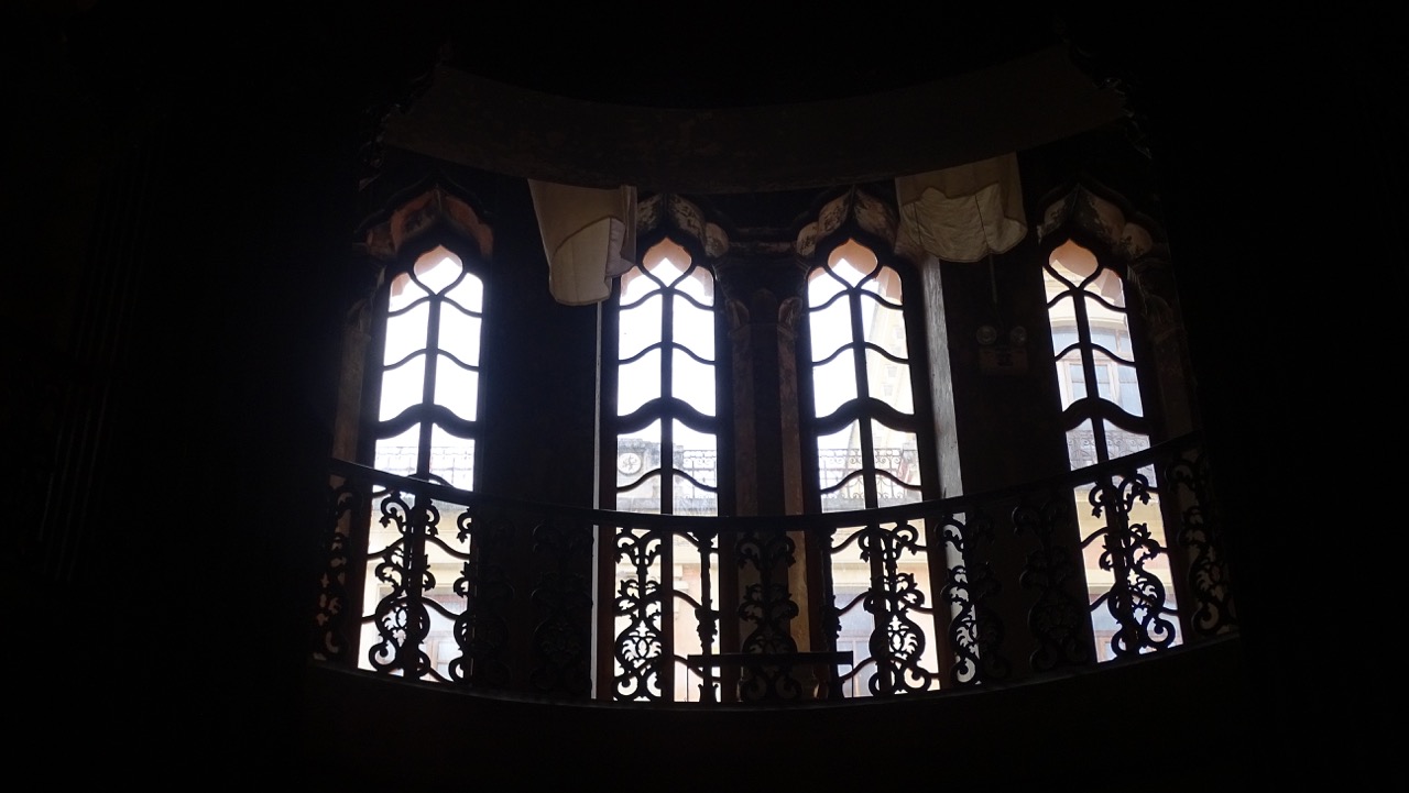 Windows in Quito Old Town theatre 