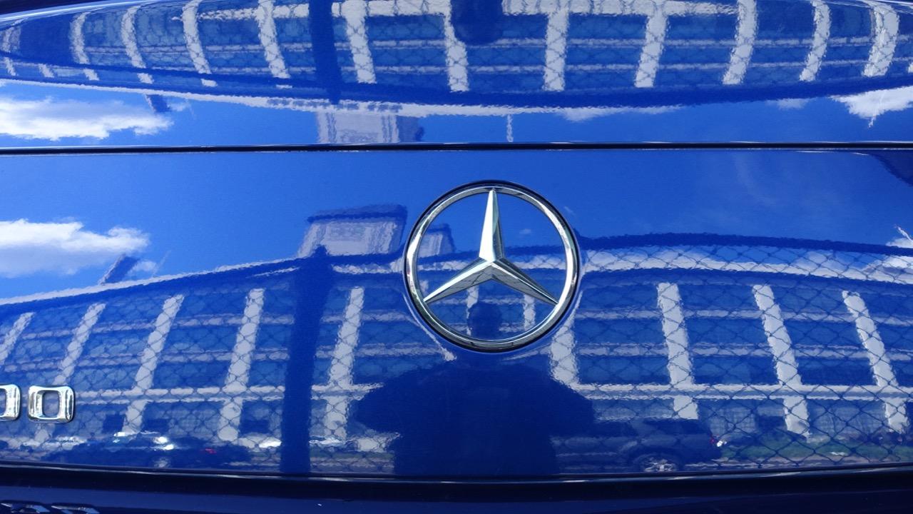 Blue Mercedes-Benz