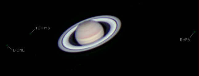 saturn with moons