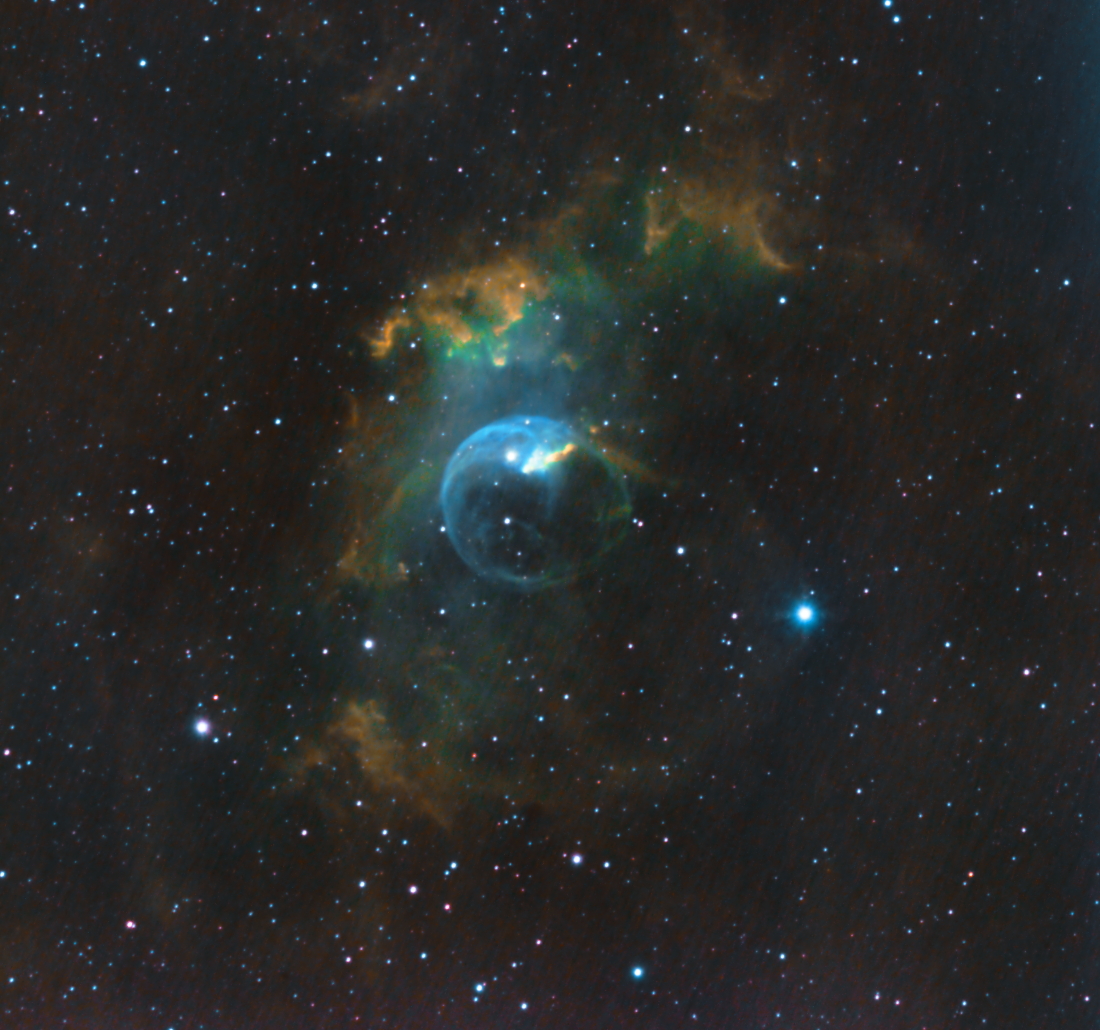 Bubble nebula in Hubble Palette