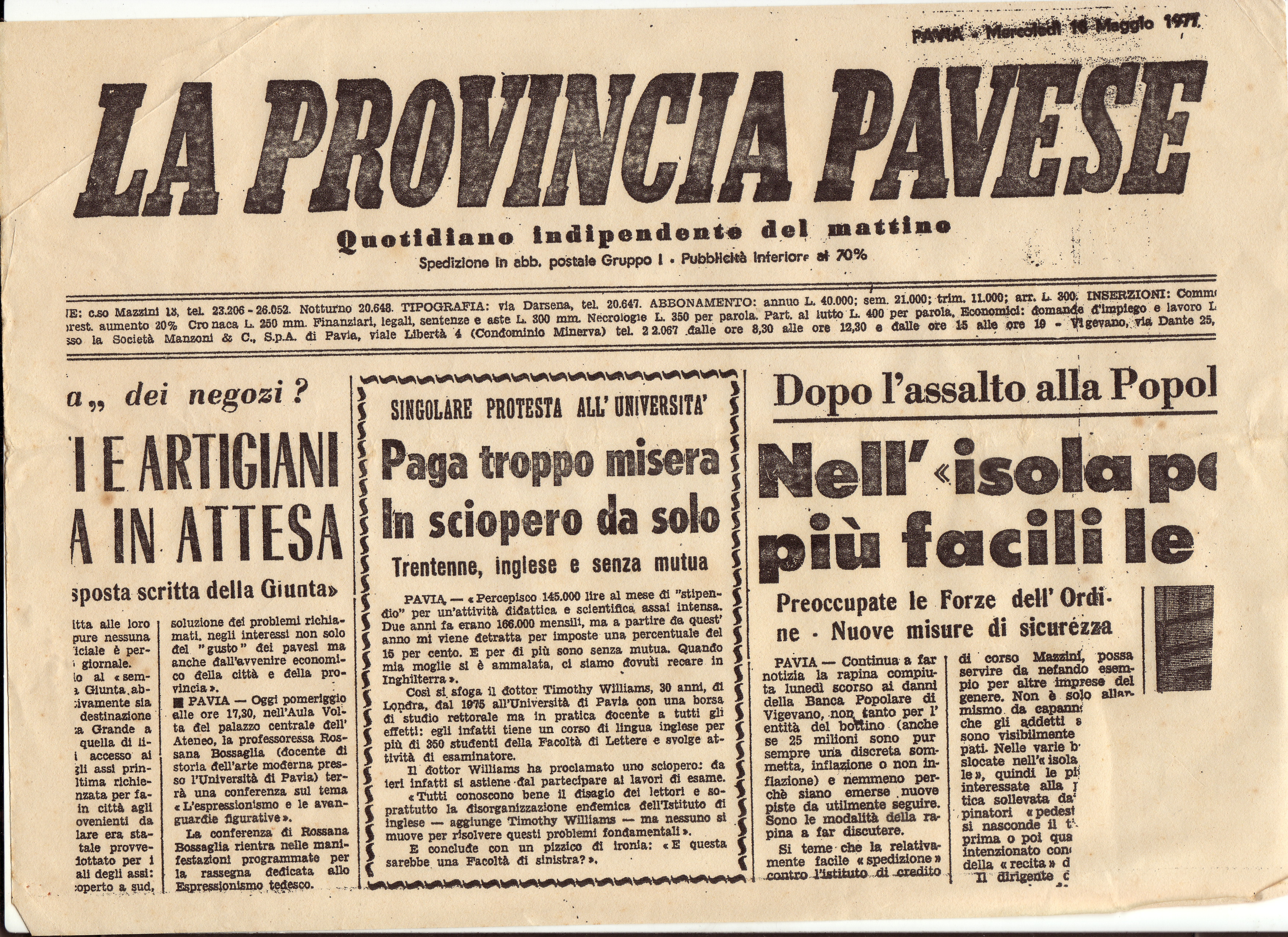gli anni pavesi