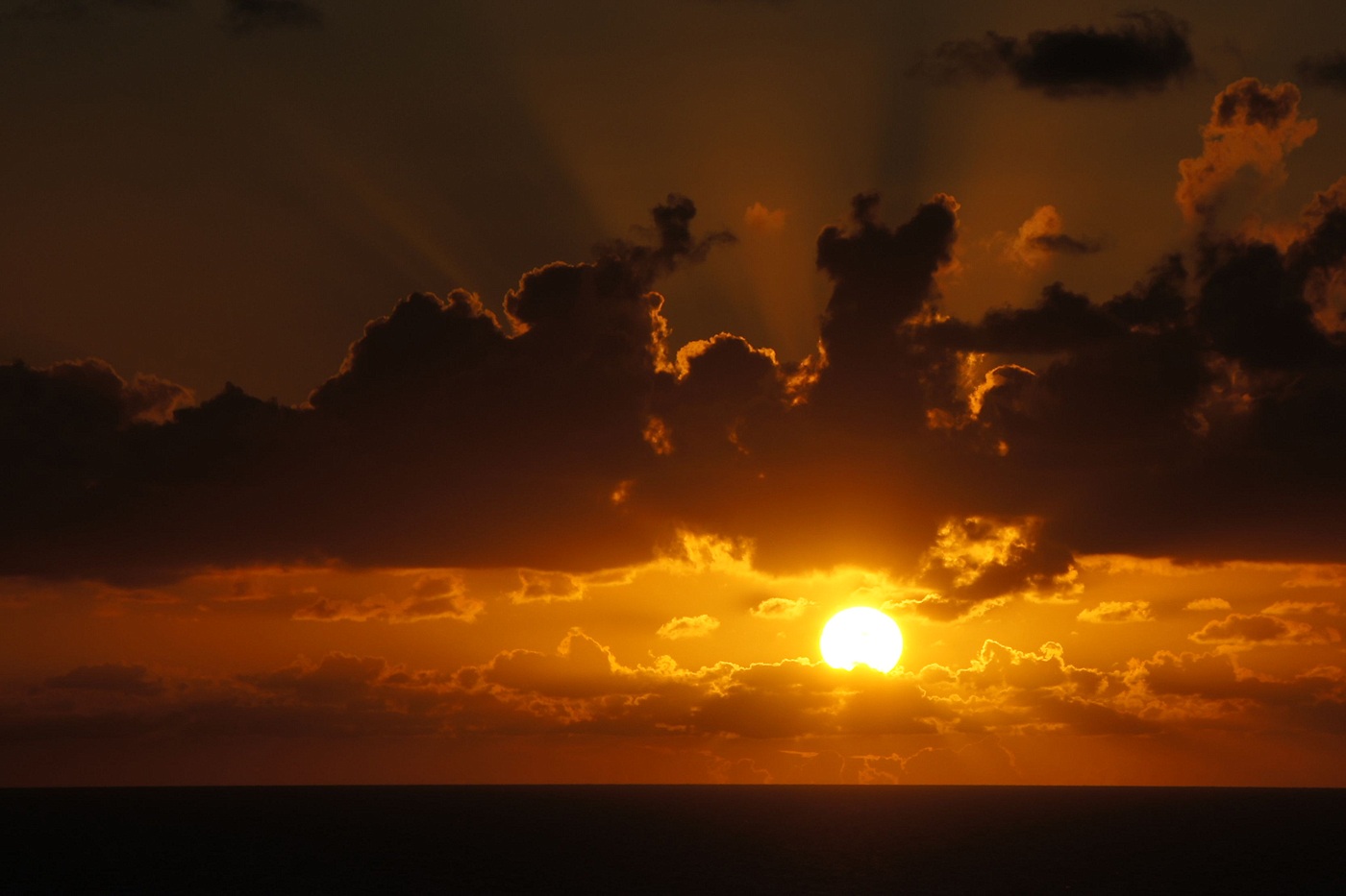 Sun and beams of light