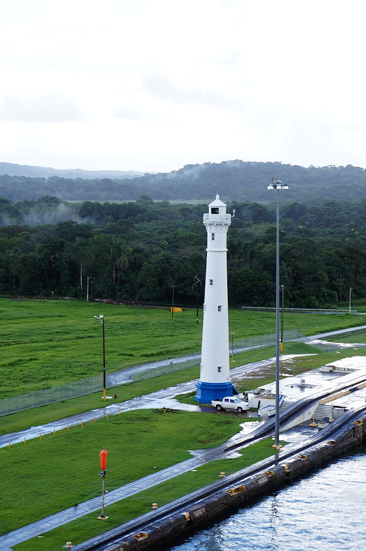 Gatun locks lighthouse marker