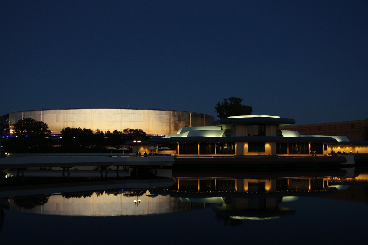 Odyssey and Test Track at dusk