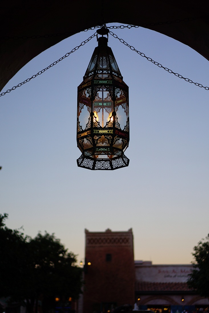 Morocco lamp at dusk