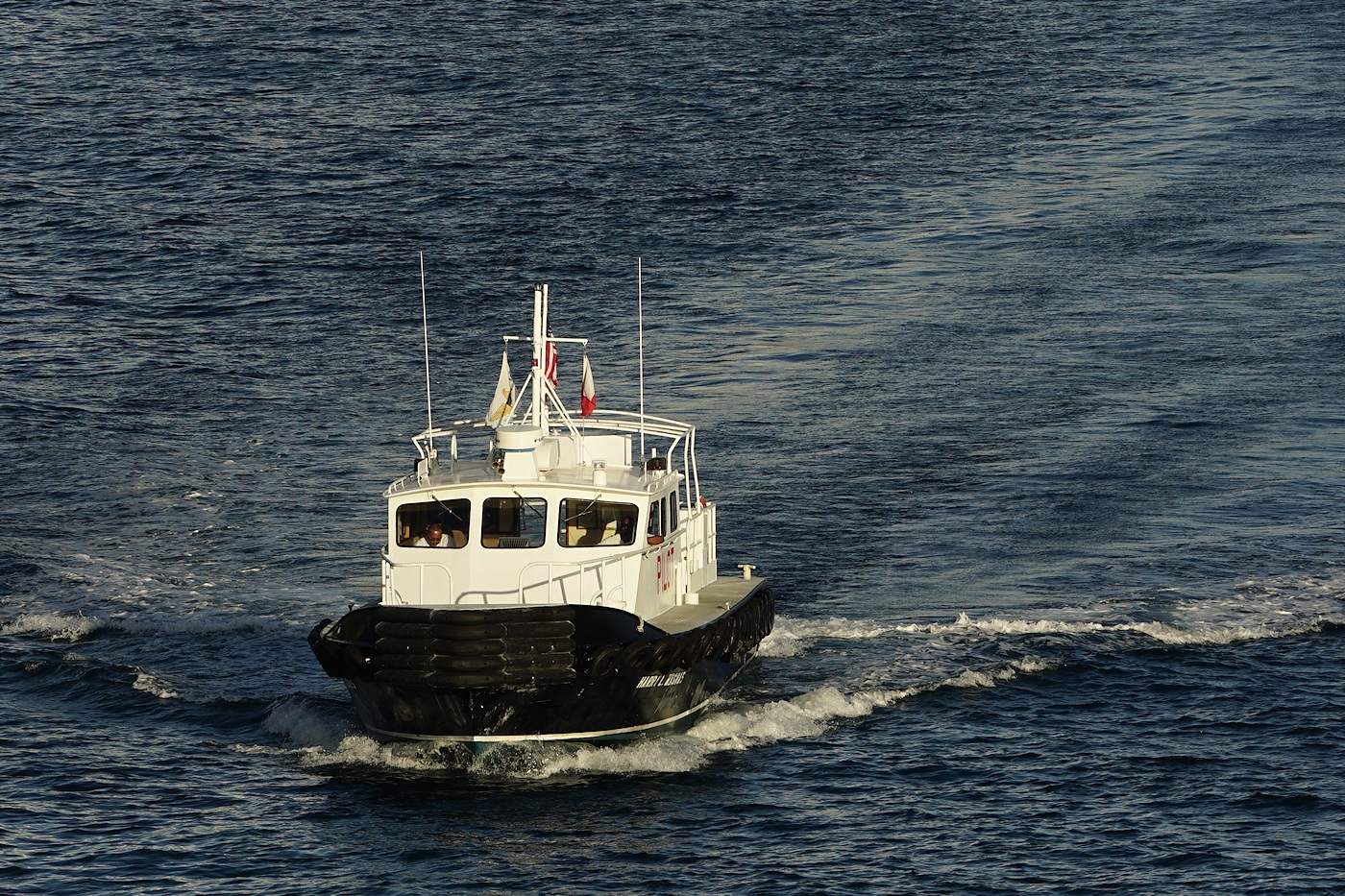 St. Thomas pilot boat following us out