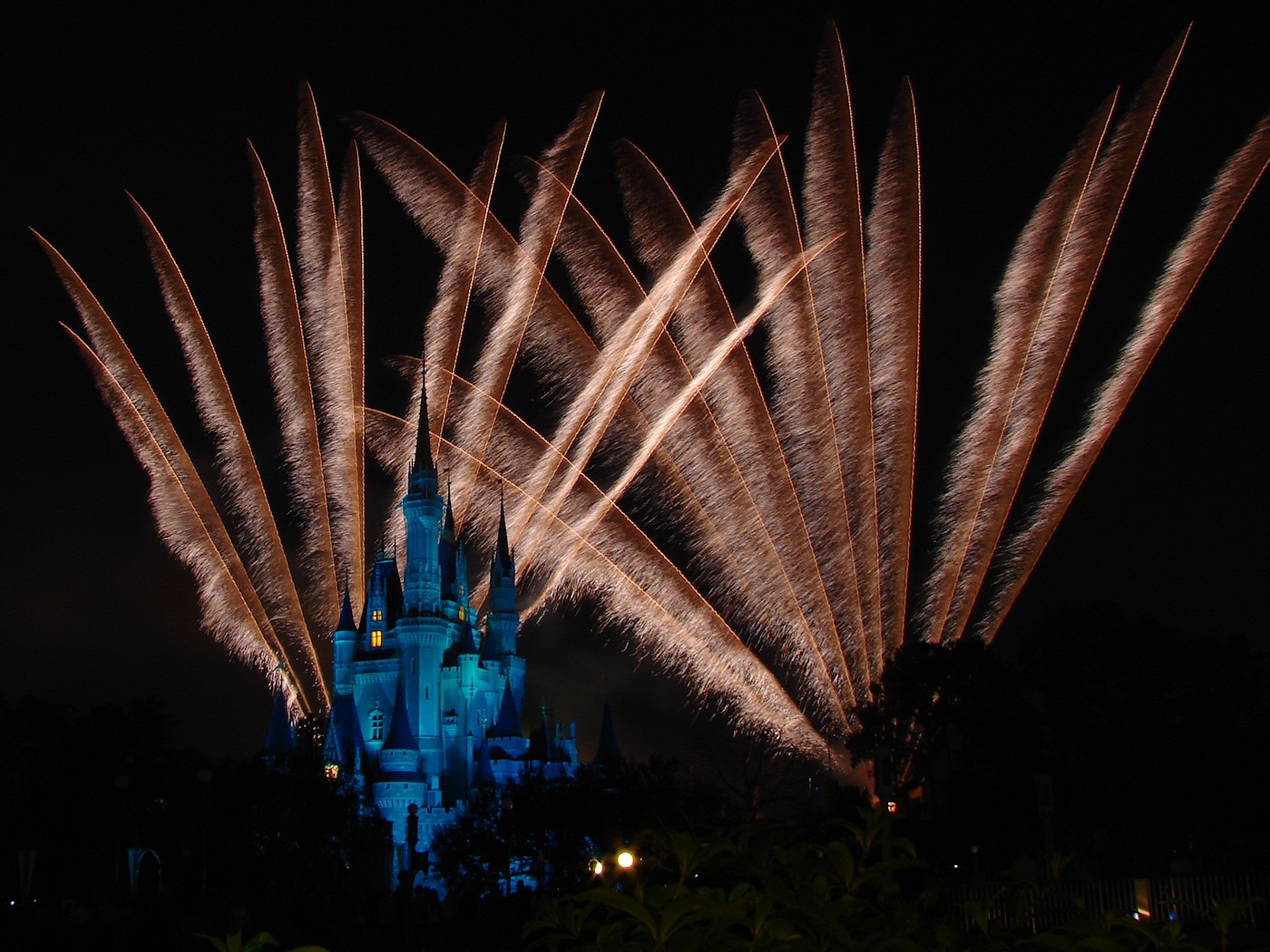 Fireworks of Wishes behind castle