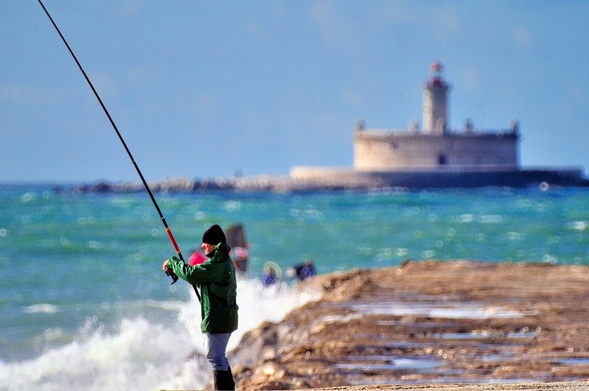 Fishing In The Storm, Fortress In The Background