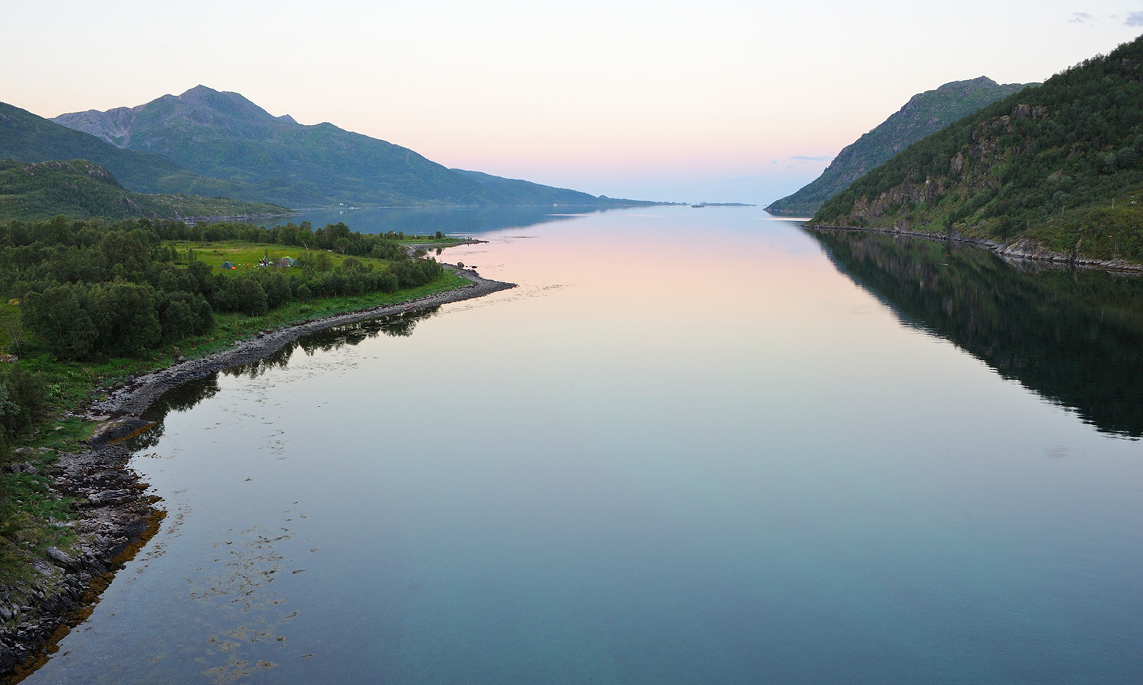 Lofoten islands, Oksfjorden view from Vesterstraumen bridge