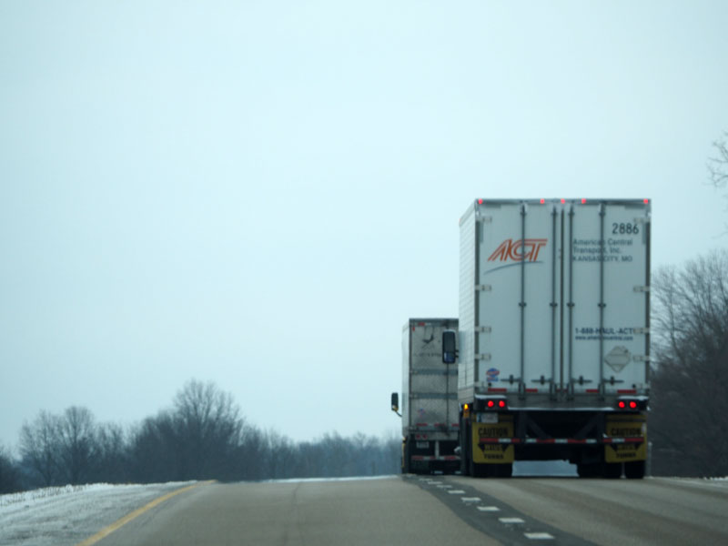 Interstate 70 in Illinois, April 2018 after a snowstorm