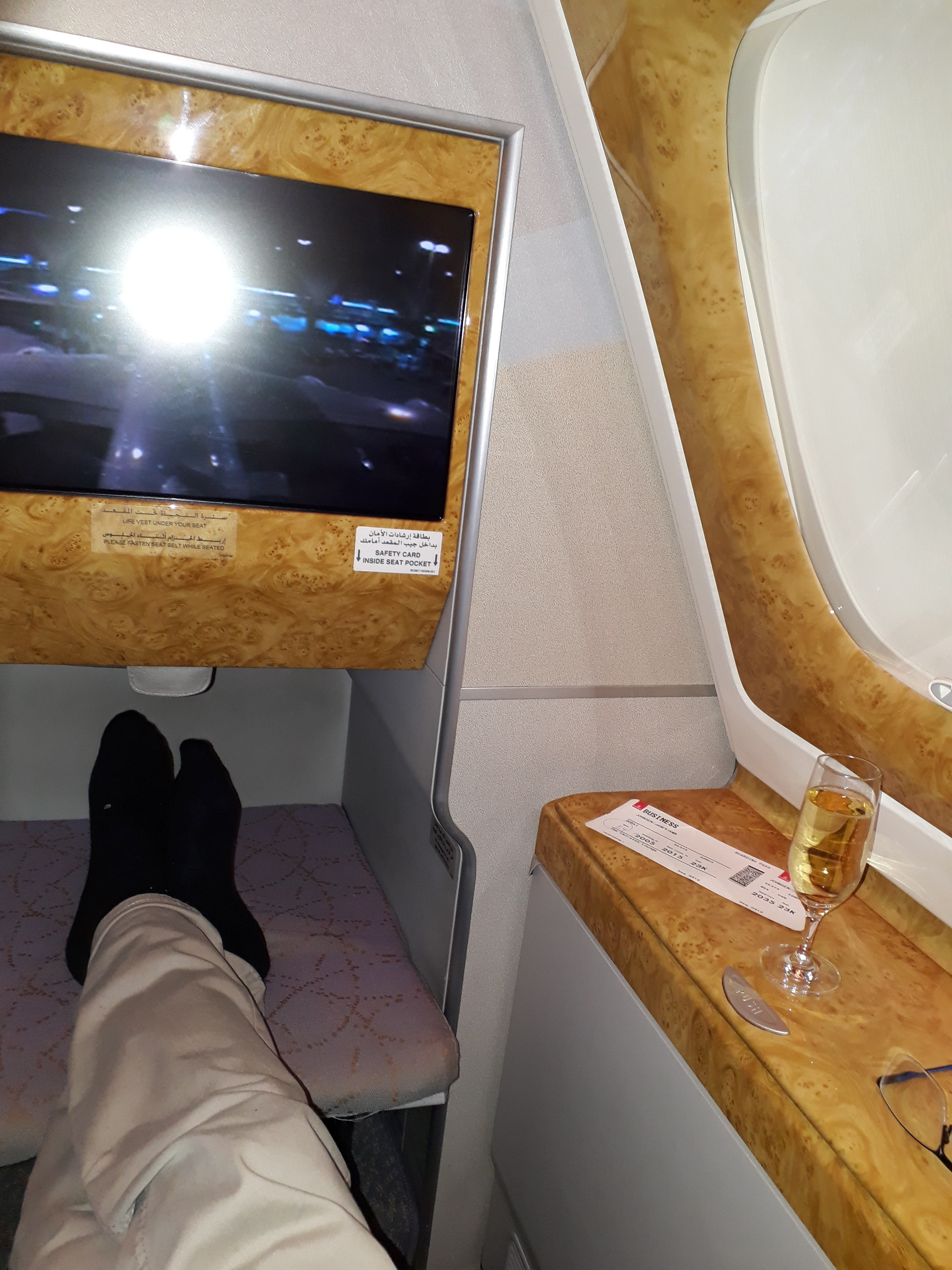 Streching my legs in the A380. A380 Bangkok-Dubai