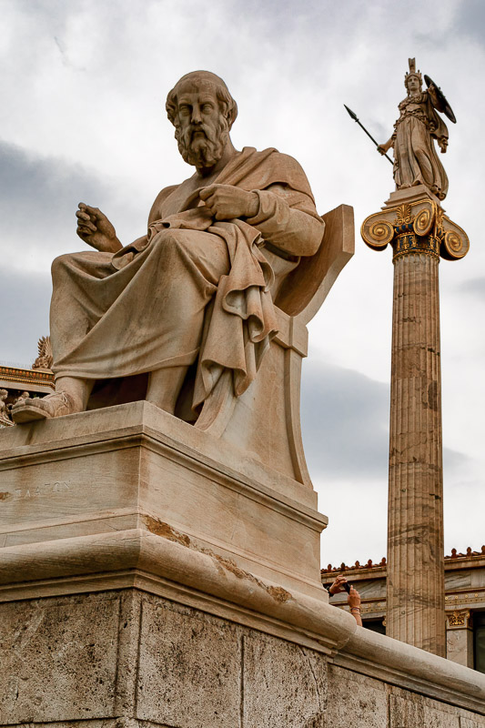 Statues of Plato & Athena