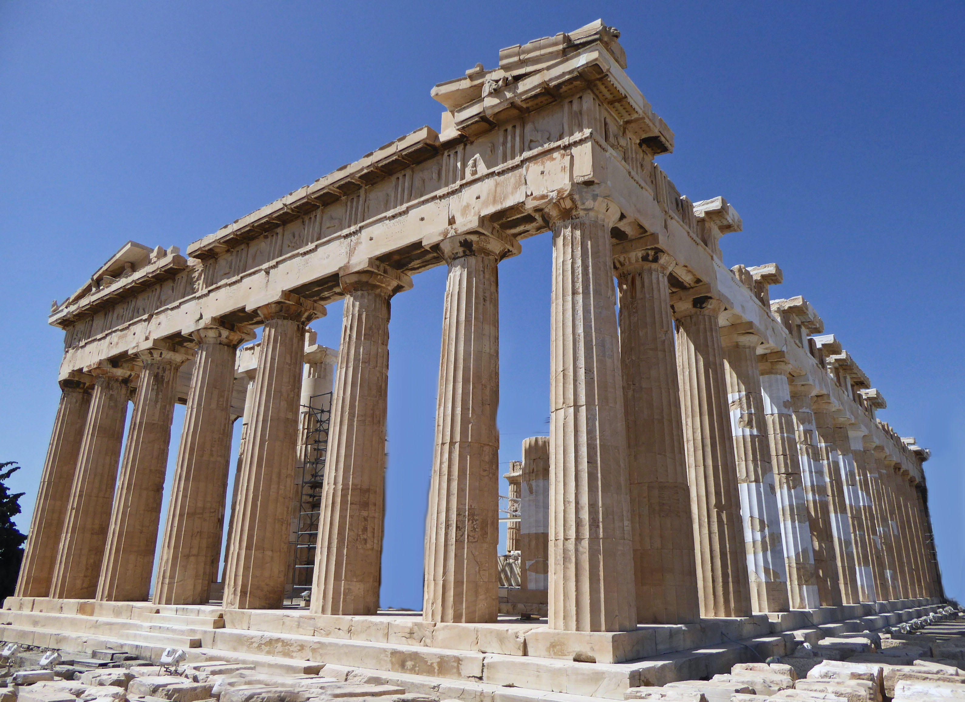 The Parthenon is a former temple dedicated to the goddess Athena (patron of Athens)