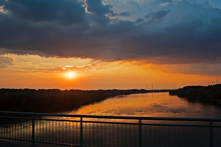 Sunset Over Wisla River