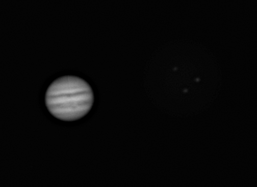 Jupiter and 3 moons - 1 1/2 hours
