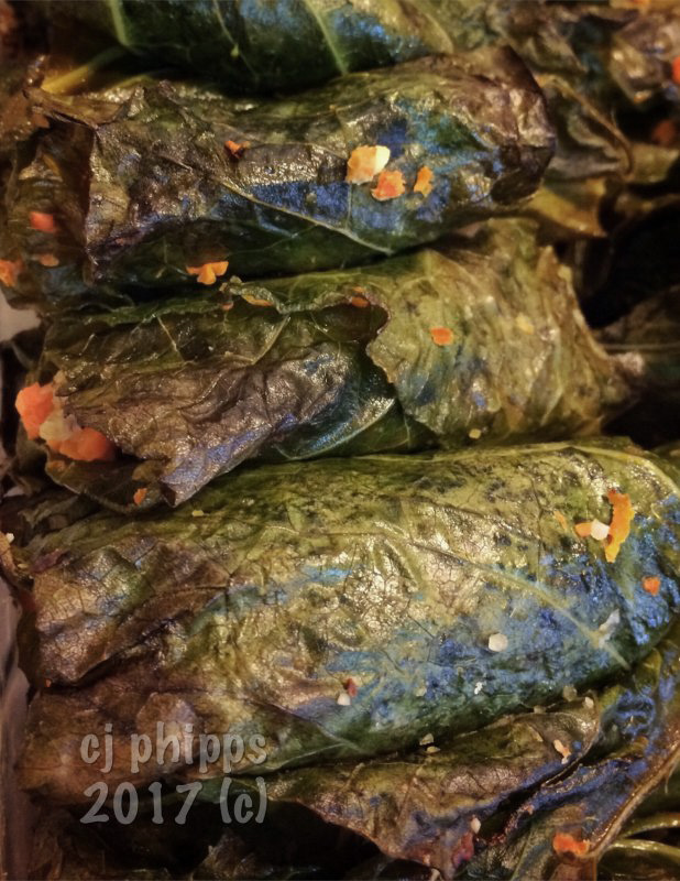 Steamed & Baked Collard Greens Wraps