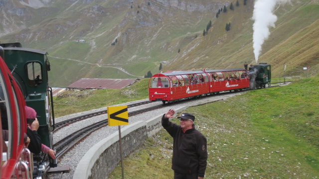 An  up-train  waiting  in  the  passing  loop .