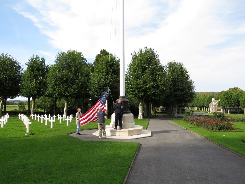 Bob & Jackie furling flag at Belleau Wood