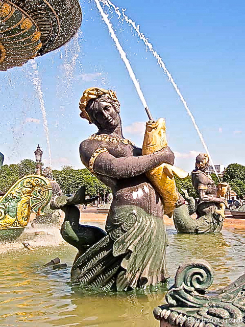 Detail, fountain in the Place de Concorde