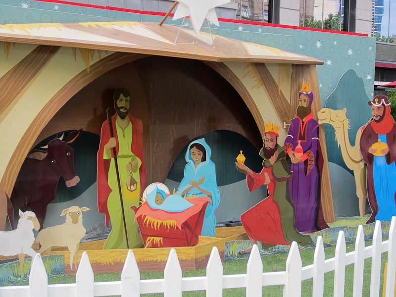 Nativity Scene  in country churchyard, 2017