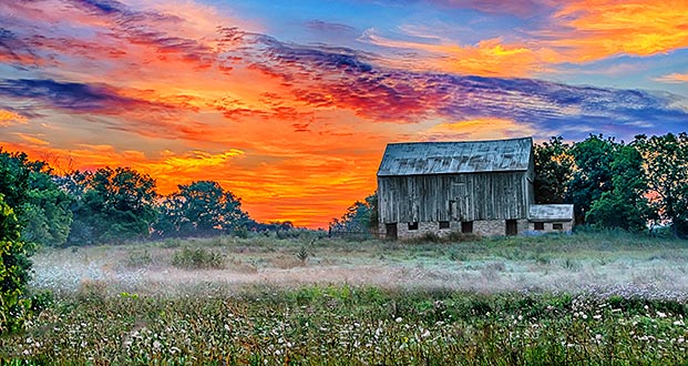 Barn At Sunrise P1230259-61