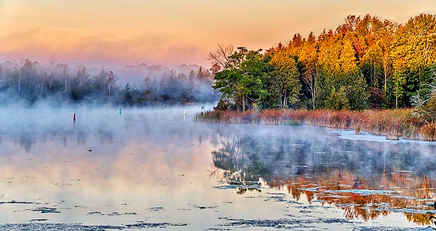 Misty Rideau Canal At Sunrise P1260377-9