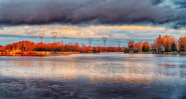 Rideau Canal Under Dark Clouds At Sunrise P1280101-5