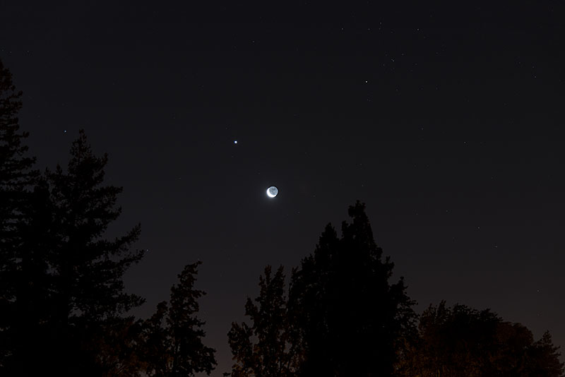 Venus and the Crescent Moon rising