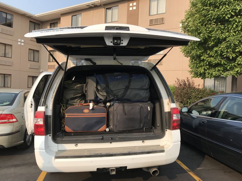 Next morning - Loaded everything inside the SUV