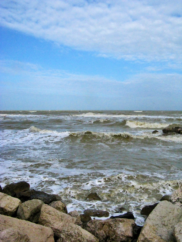 Waves on the Breakwater Rocks0809