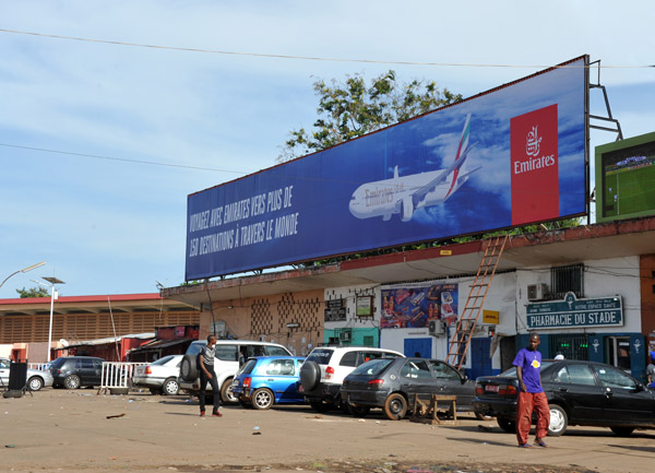 Emirates billboard near the Stade 28 Septembre, Conakry