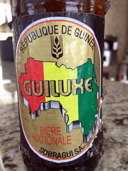 Guiluxe, one of the local beers brewed in Guinea