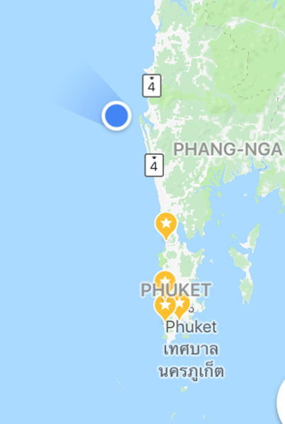Location of the Teak Wreck