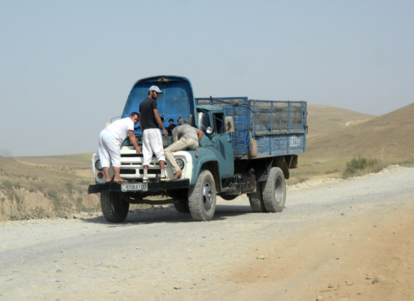 Broken down truck, Tajikistan