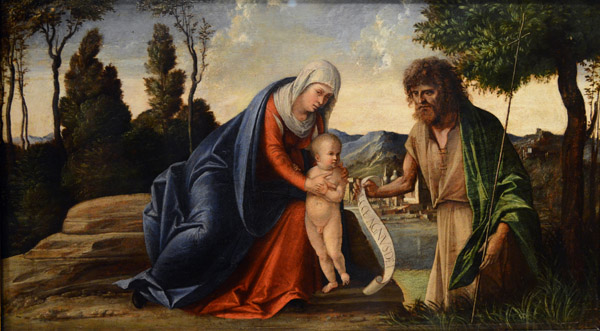 Madonna and Child with St. John the Evangelist, Benedotto Diana (ca 1460-1525)