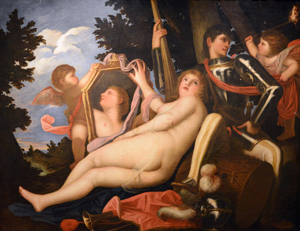 Venere e Marte e due amorini - Venus and Mars with 2 cupids, Alessandro Varotari called il Padovanino (1588-1649)