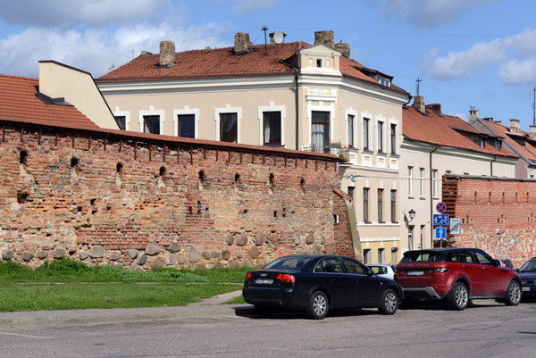 Subačiaus g. cut through the city wall of Vilnius where an old gatehouse used to stand