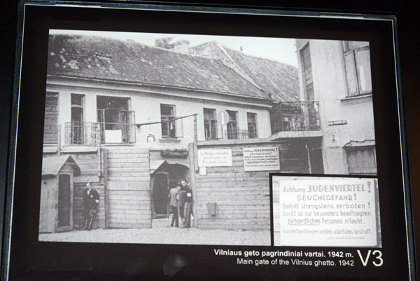 Historic 1942 photo of the main gate of the Jewish ghetto of Vilnius