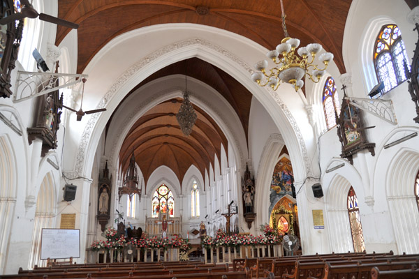 The interior of the Cathedral Basilica of St Thomas, Chennai