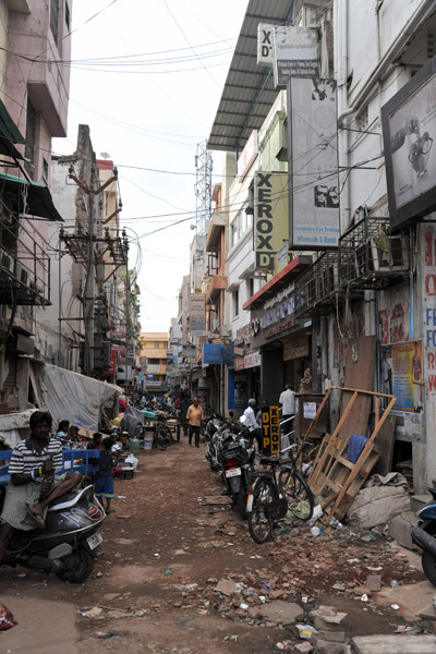 Rundown street of George Town across from the Madras High Court