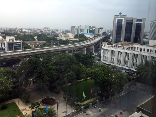 View of the new Chennai Metro Line from the ITC Grand Cholla Hotel