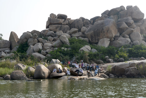 Tungabhadra River separating Hampi, on the south side, from Kishkindha on the north