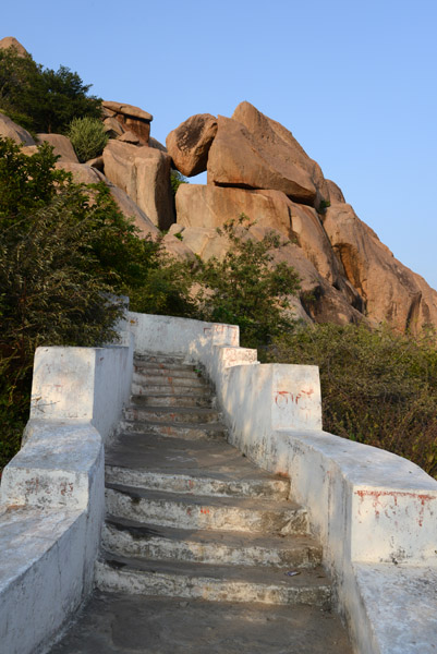 Staircase climbing Anjaneya Hill