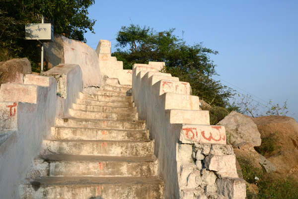 Staircase climbing Anjaneya Hill